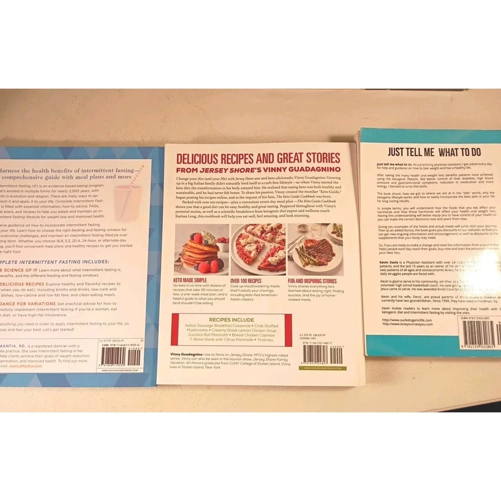 Lot of 3 Keto cookbooks Keto Guido Intermittent‎ Fasting Cooking Health